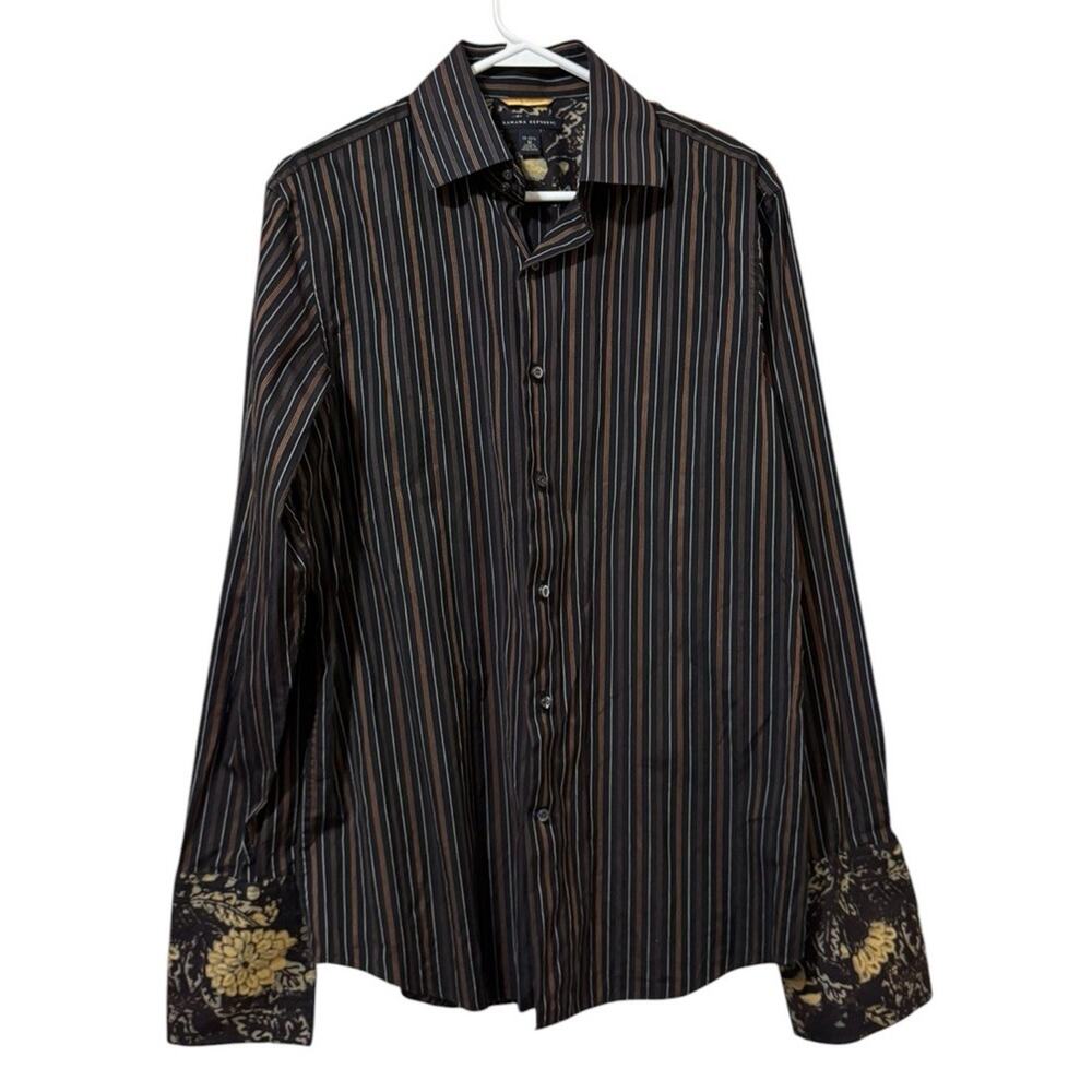 Banana‎ Republic Men Size 15-15 1/2 Button Down Shirt Floral Sleeve Cuffs Cotton